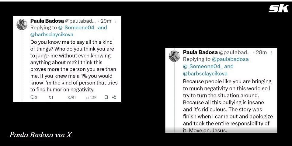 Paula Badosa posted on her Twitter account