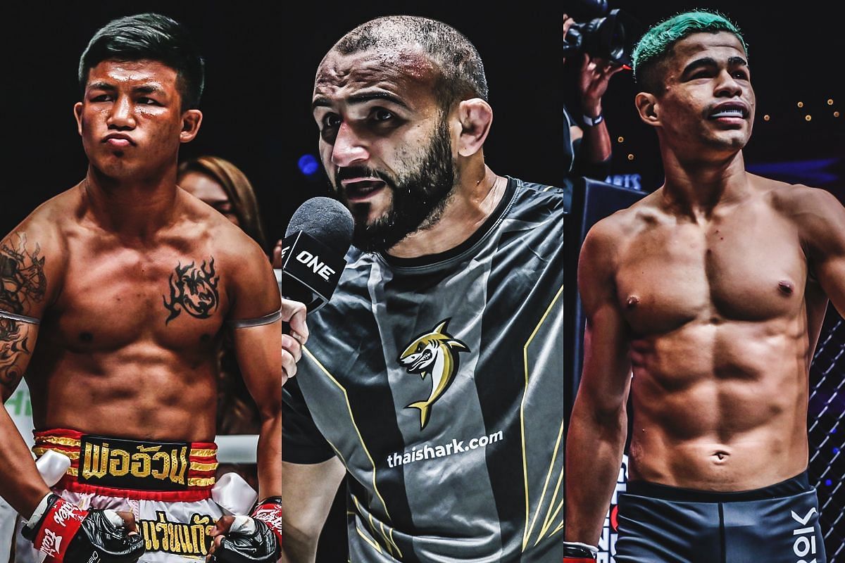 John Lineker (Center) targets Rodtang (Left) and Andrade (Right)