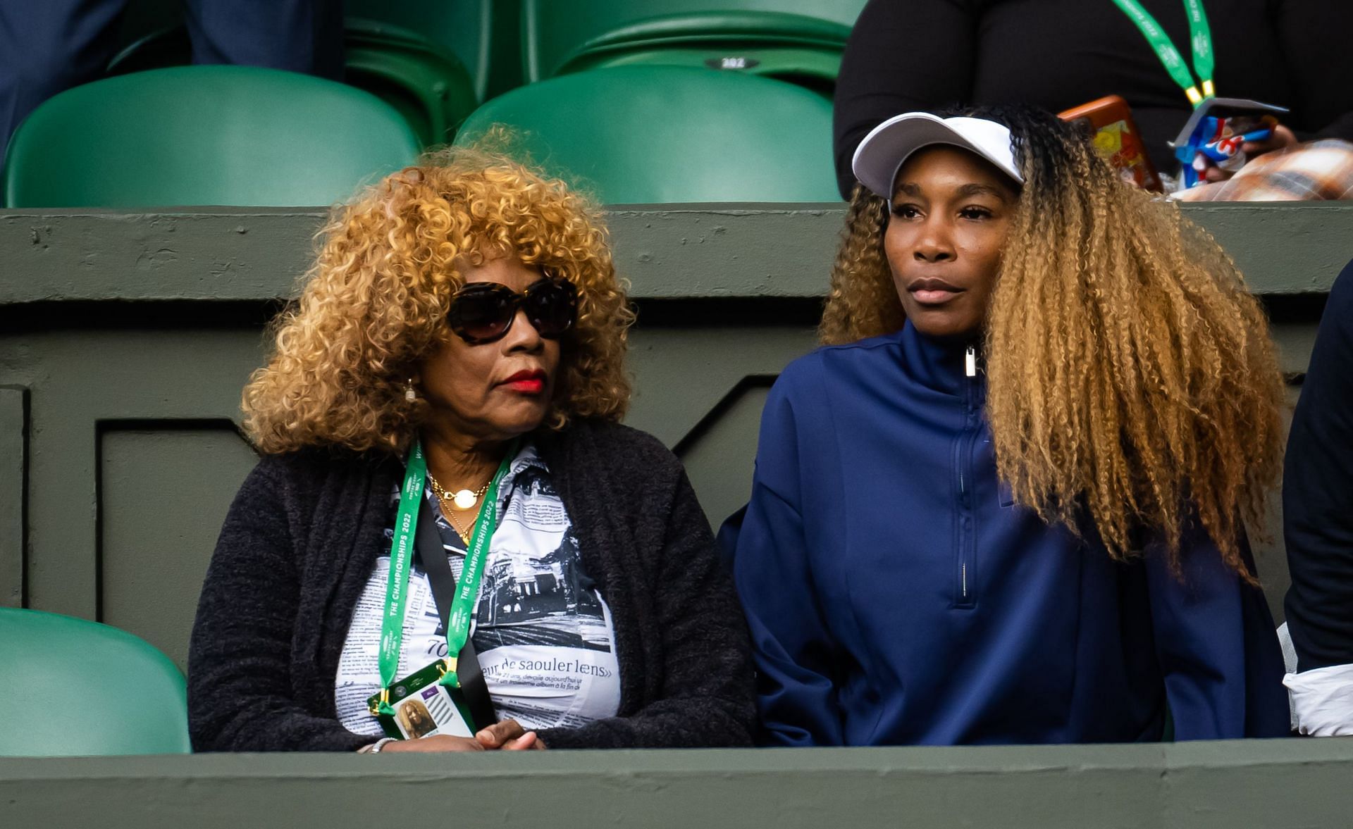 Venus Williams and her mother Oracene Price at Wimbledon 2022