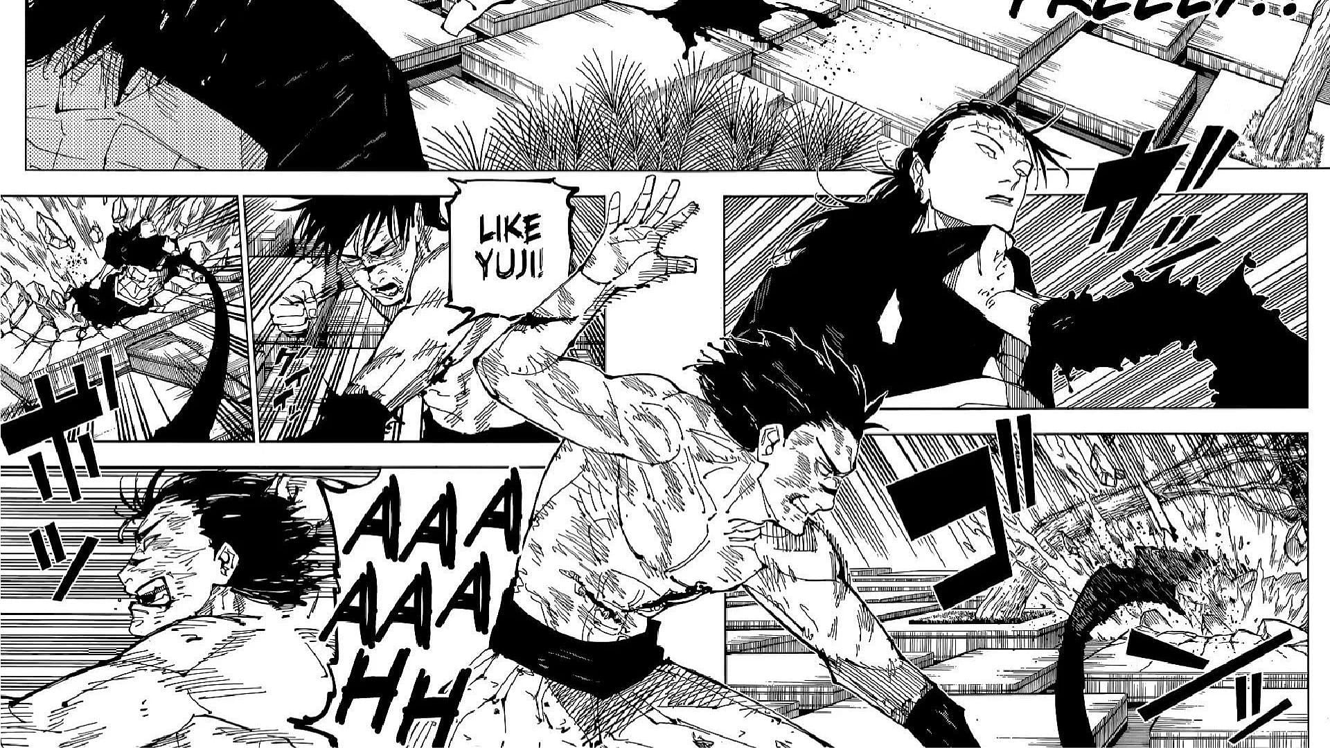 Choso&#039;s fight against Kenjaku as shown in the manga (Image via Shueisha)