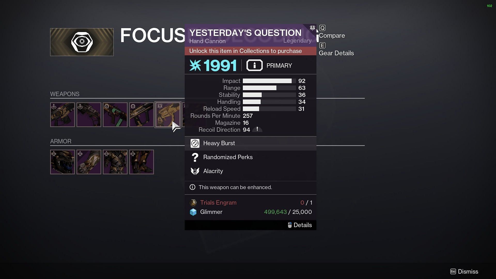 Yesterday&#039;s Question in Focused Decoding (Image via Bungie)