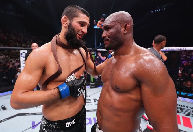 Khamzat Chimaev shows respect to Kamaru Usman by recognizing him as one of the best he's ever fought