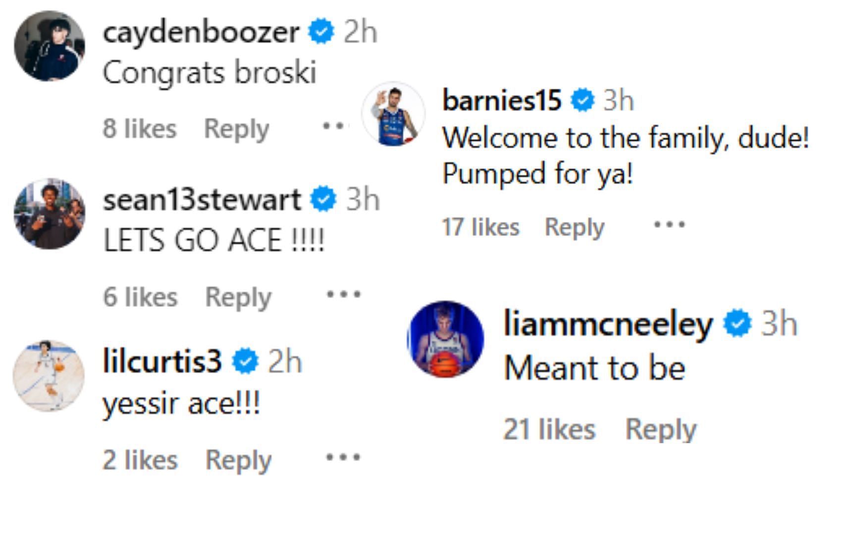 NCAA players and recruits congratulate Ace Bailey on committing to Maine