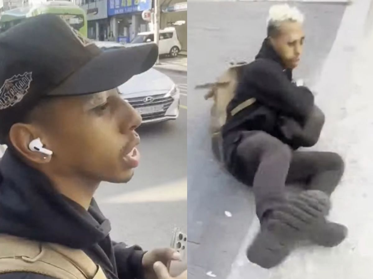 Johnny Somali assaulted by South Korean locals following his disruptive behavior (Image via YouTube/용만질주본능)