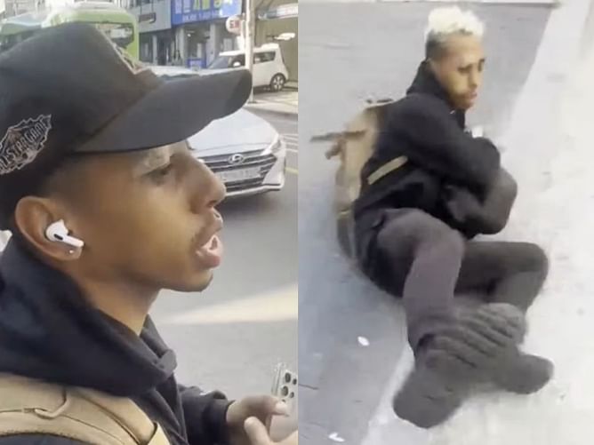 "Koreans going hard AF. We salute you" - Video of Johnny Somali getting assaulted once again in South Korea goes viral