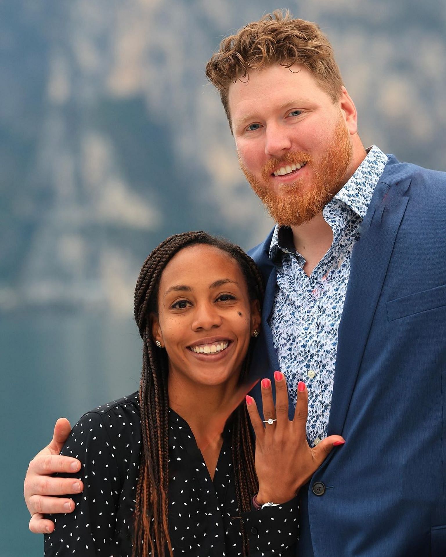 Megan Clark with Ryan Crouser after the engagement [Image Source : Ryan Crouser&#039;s Instagram]