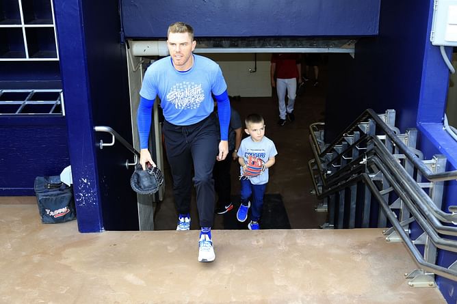 WATCH: Freddie Freeman’s son Charlie’s adorable reaction to his dad’s hit in World Series Game 5 against Yankees