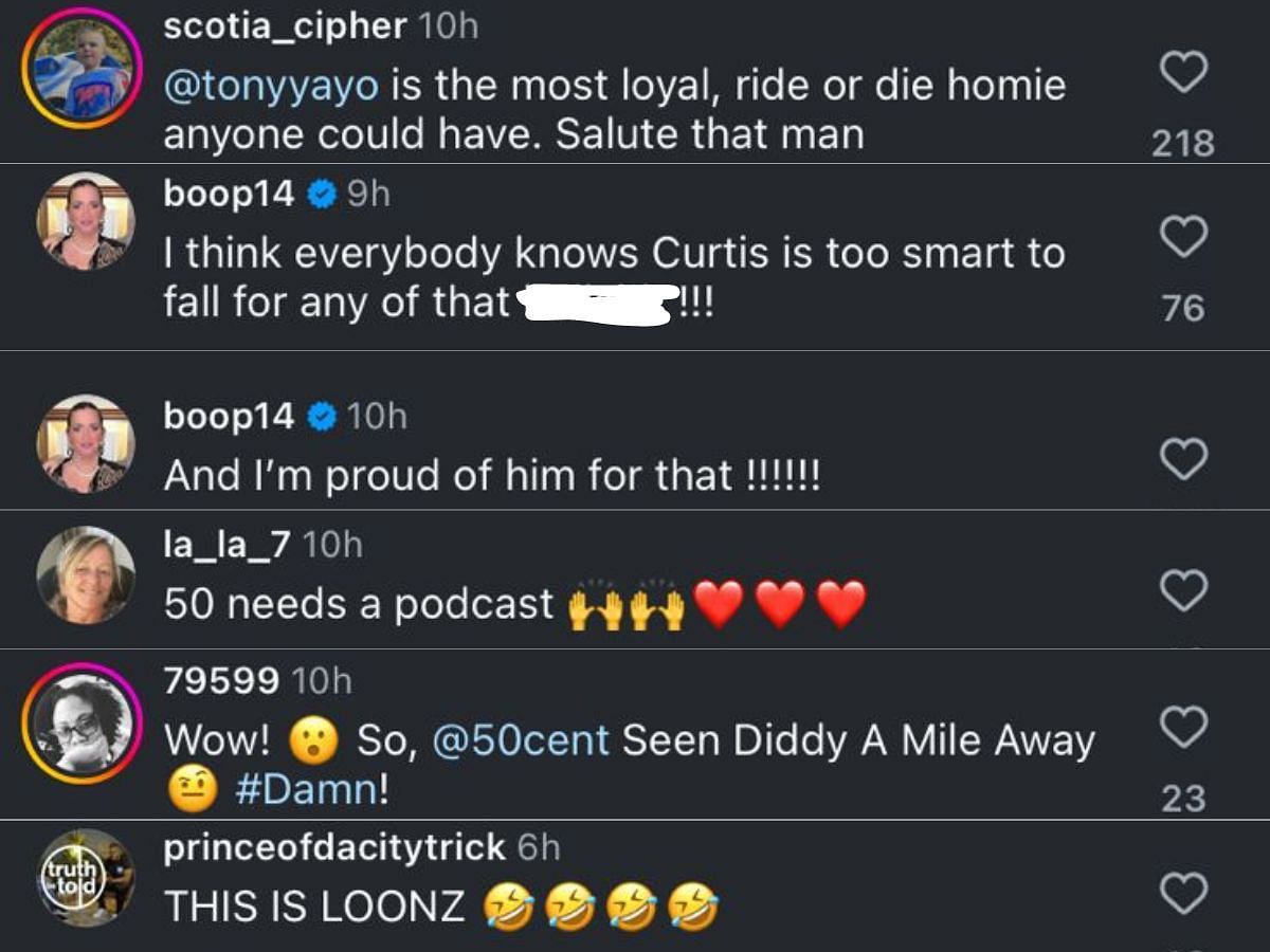 Fans react to 50 Cent&#039;s post (Image via Instagram/ @50cent)