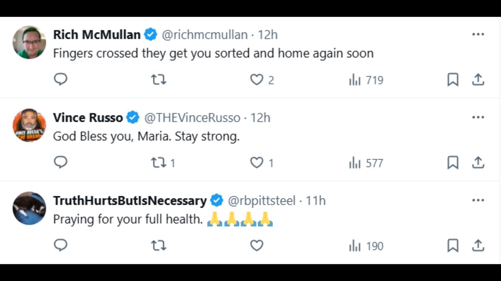 More reactions to Kanellis' health update. (Image via her X handle)