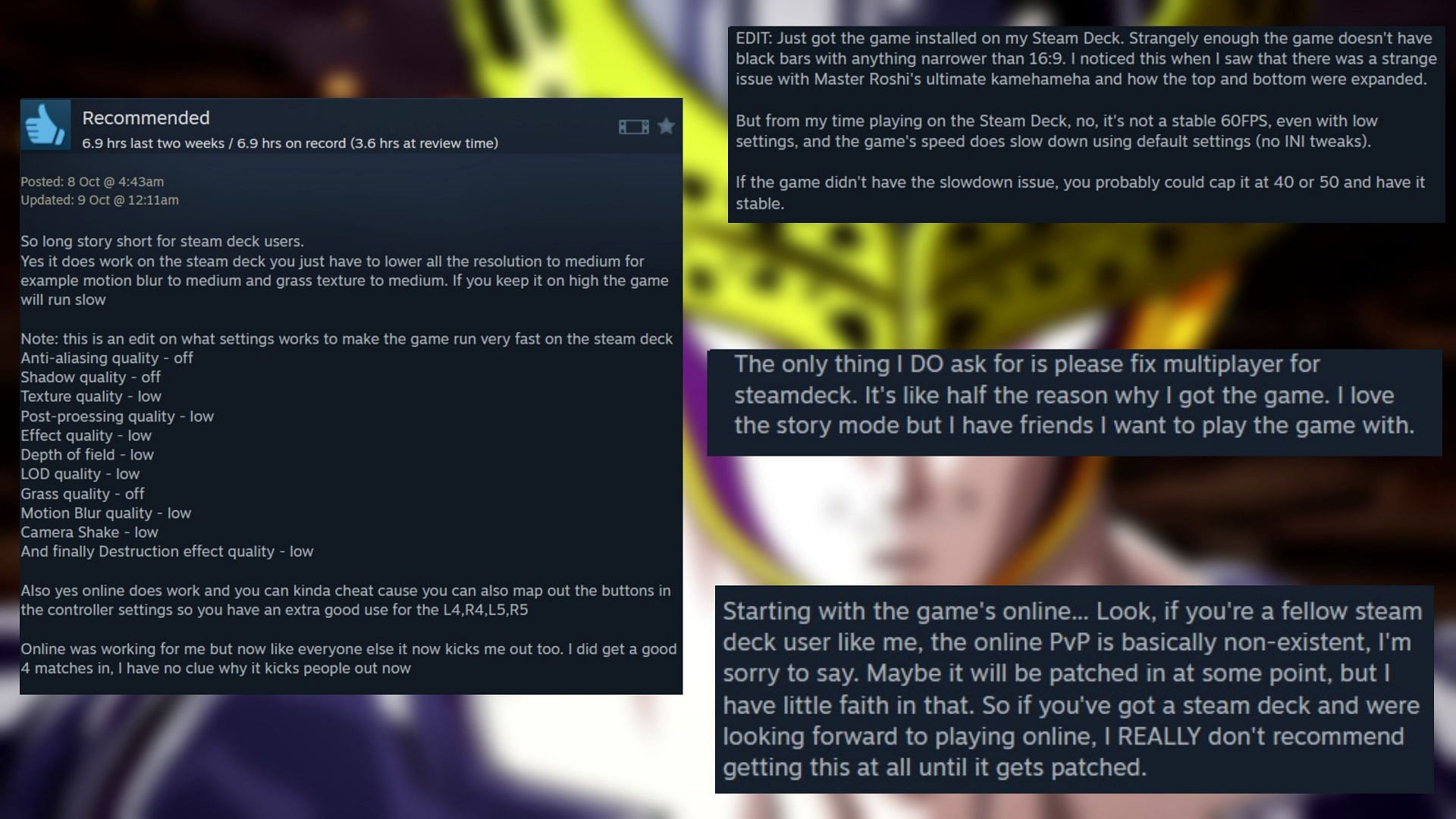 A broad overview of the Steam Deck users&#039; comments regarding performance on the handheld (Image via Steam)