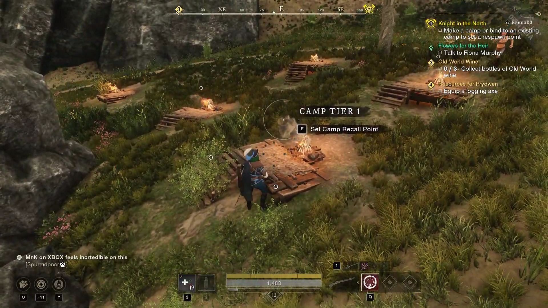 Setting up camp in New World Aeternum (Image via Amazon Games)