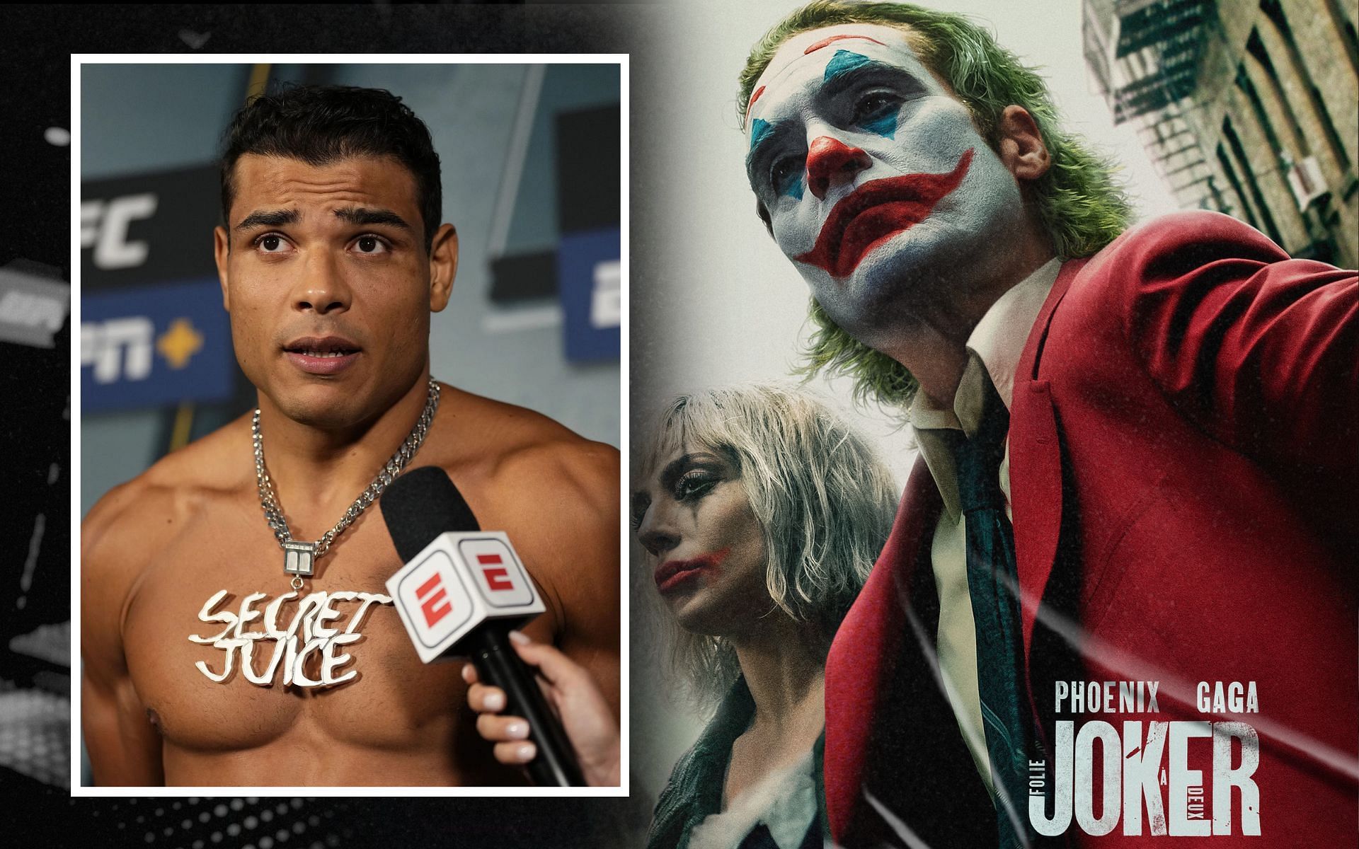 Paulo Costa (inset) reacts to recently released Joker: Folie a Deux movie. [Image courtesy: Getty Images]