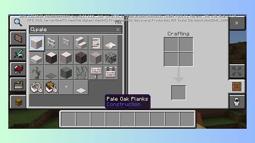 Players can access features from Pale Garden in their regular worlds (Image via Mojang Studios)