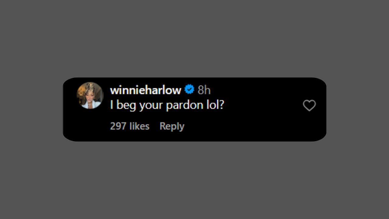 Winnie Harlow drops her reaction to Drake&#039;s IG post. (Credits: @champagnepapi/Instagram)