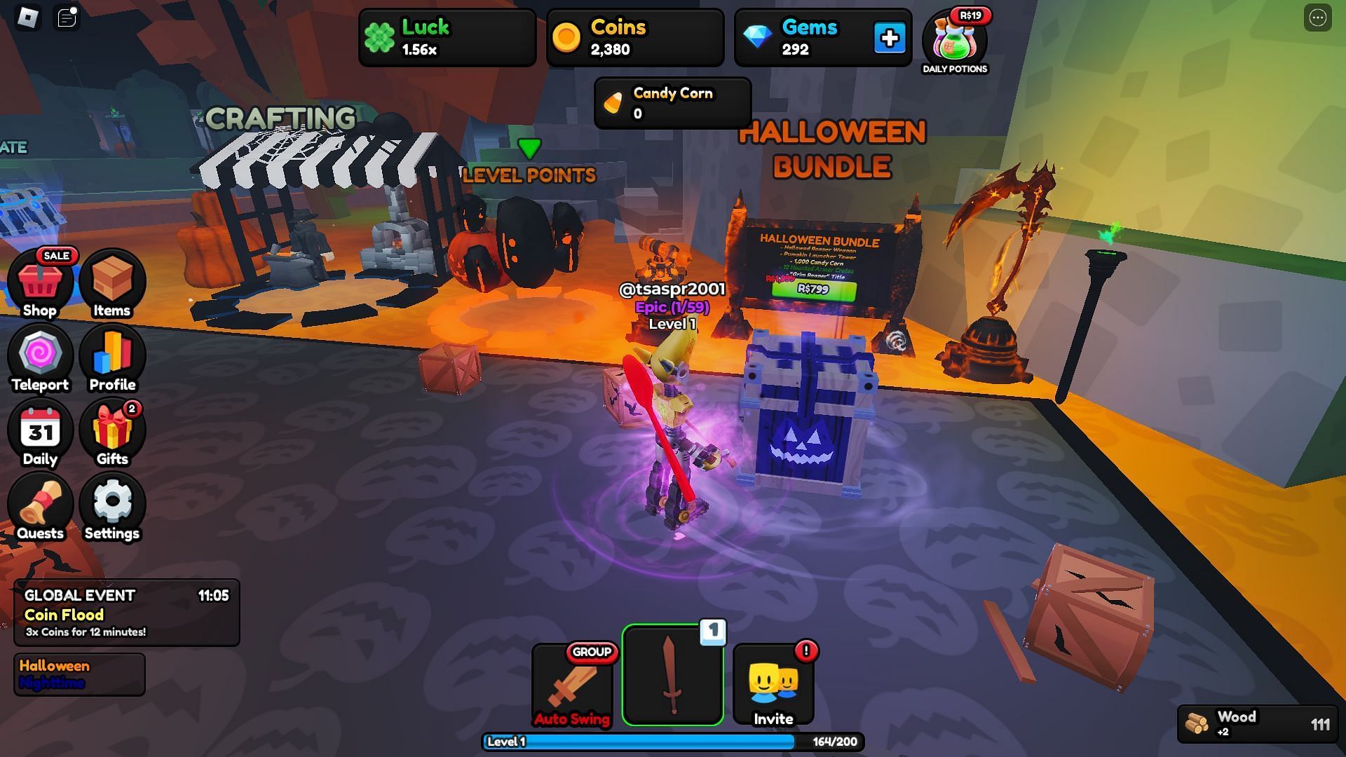 Break the Halloween Crate to earn Candy Corns (Image via Roblox)