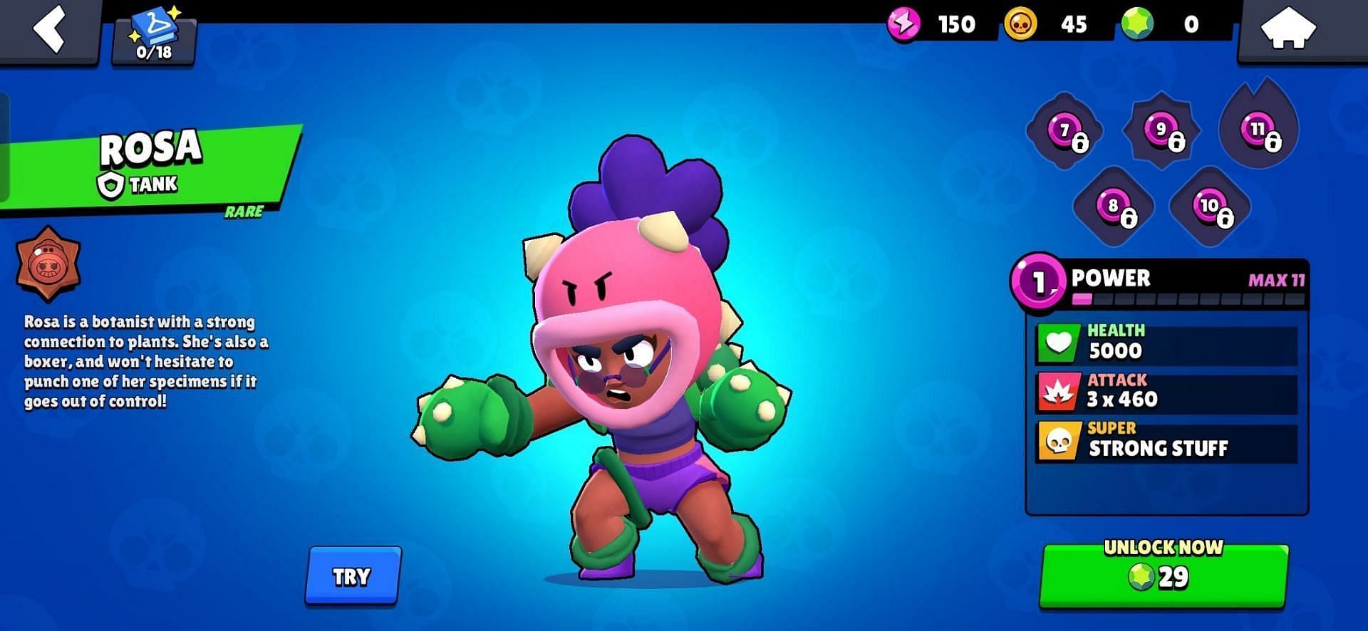 Rosa is a Rare brawler (Image via Supercell)