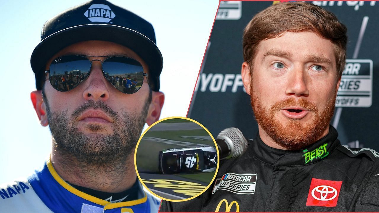 Chase Elliott (L) opens up about horrifying Stage 2 wreck at Las Vegas, which involved Tyler Reddick (R) and many others (Source: Imagn, NASCAR/X)  