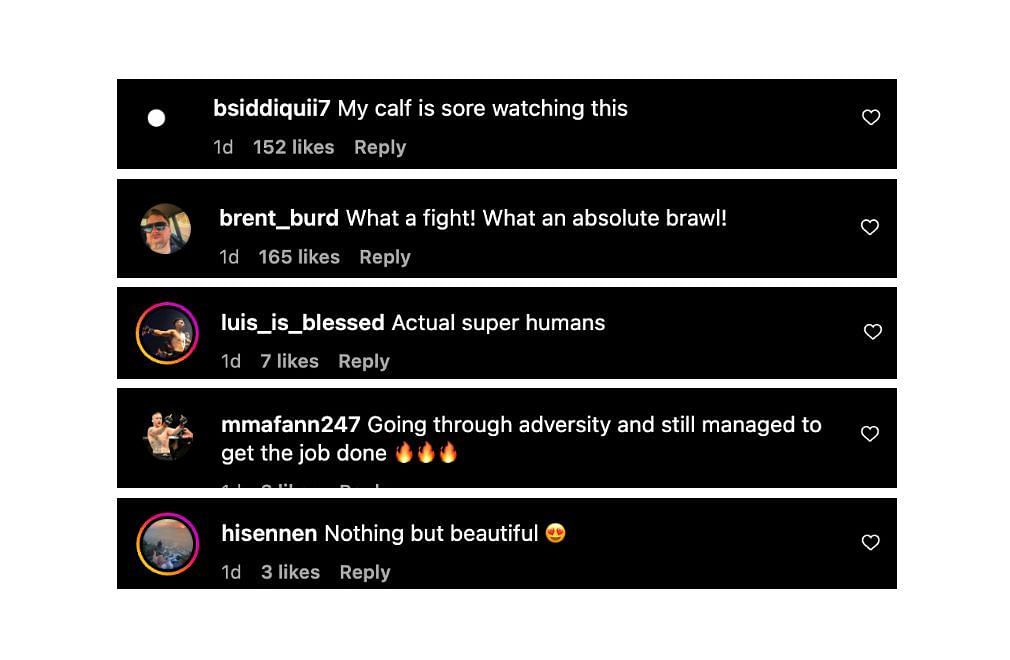 Screenshot of fans&#039; comments. [ONE Championship/Instagram, screenshot]