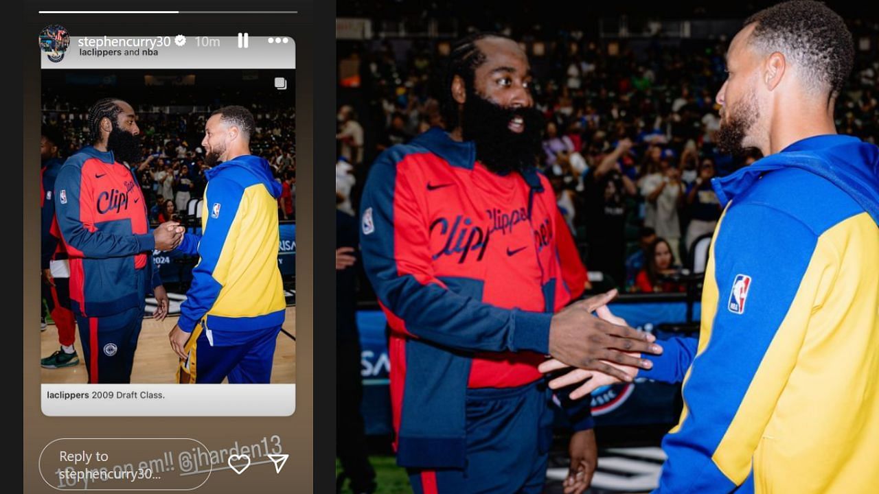 Steph Curry and James Harden, part of the 2009 NBA Draft class, met on Saturday for a preseason game in Hawaii. [photo: @stephencurry30/IG, @laclippers/IG]