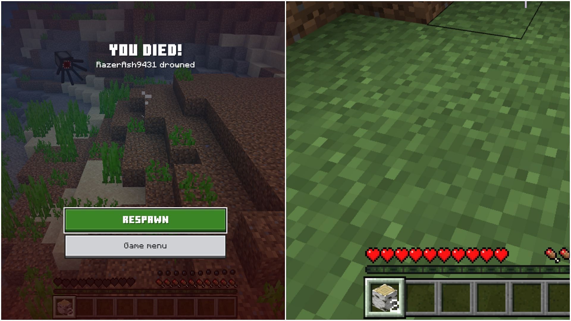 Player will retain items in their inventory even if they die in peaceful or easy mode (Image via Mojang Studios)