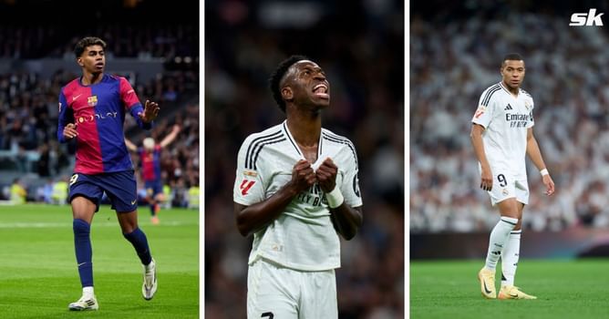 Lamine Yamal copies Vinicius Jr’s celebration after scoring for Barcelona in El Clasico win over Real Madrid; Kylian Mbappe reaction goes viral