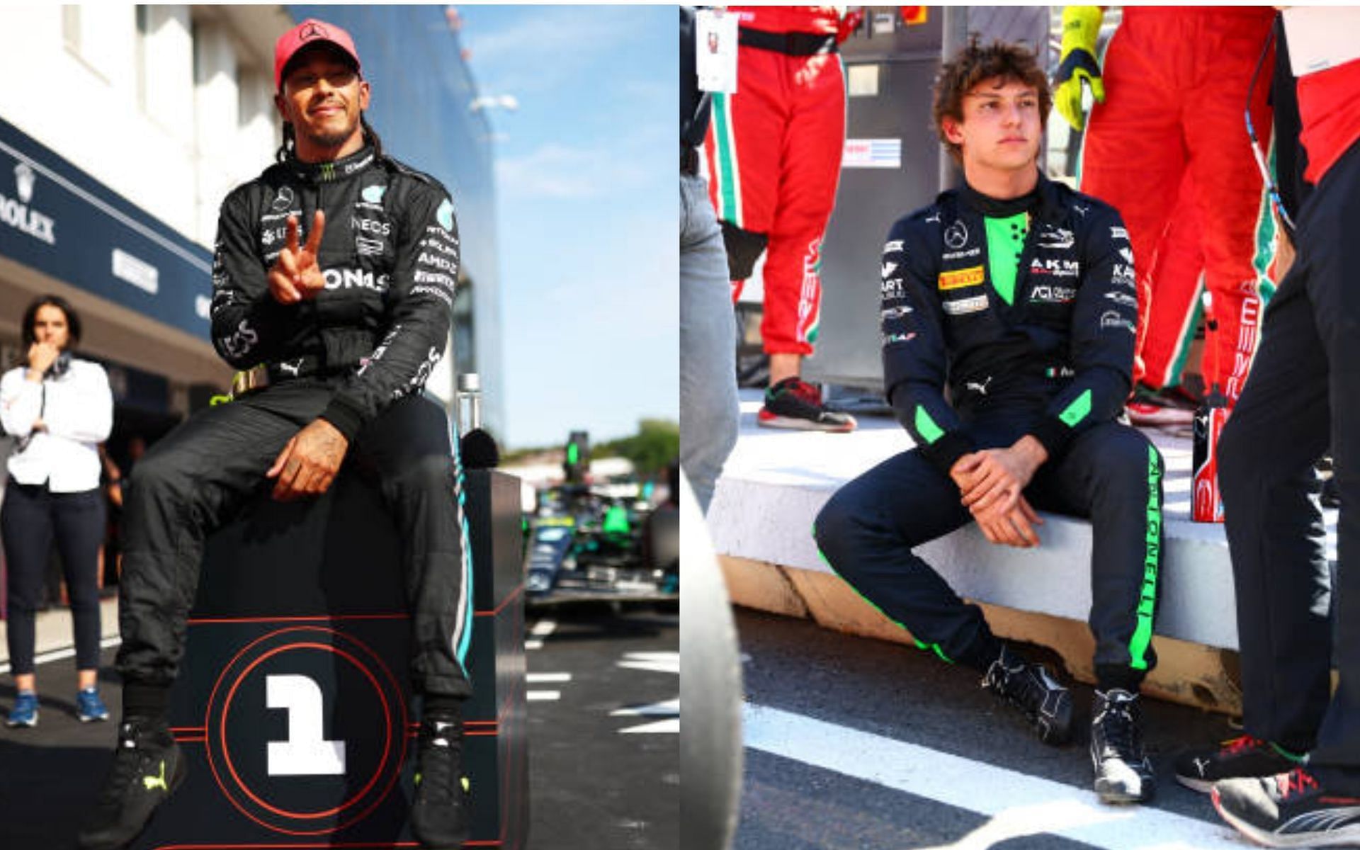 Lewis Hamilton(left) will be replaced at Mercedes by Kimi Antonelli(right) [Image courtesy: Getty Images]