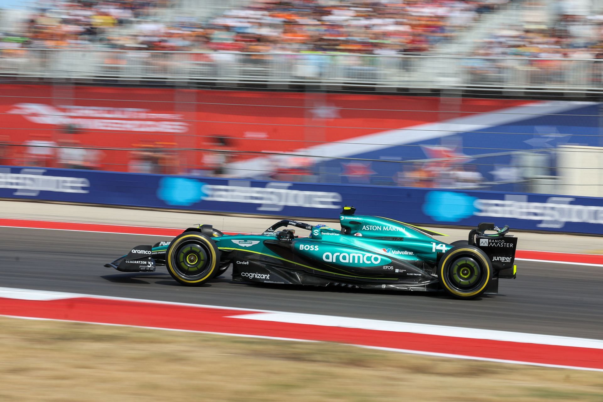 Aston Martin Aramco F1 Team driver Fernando Alonso (14) of Spain. Source: Getty Images