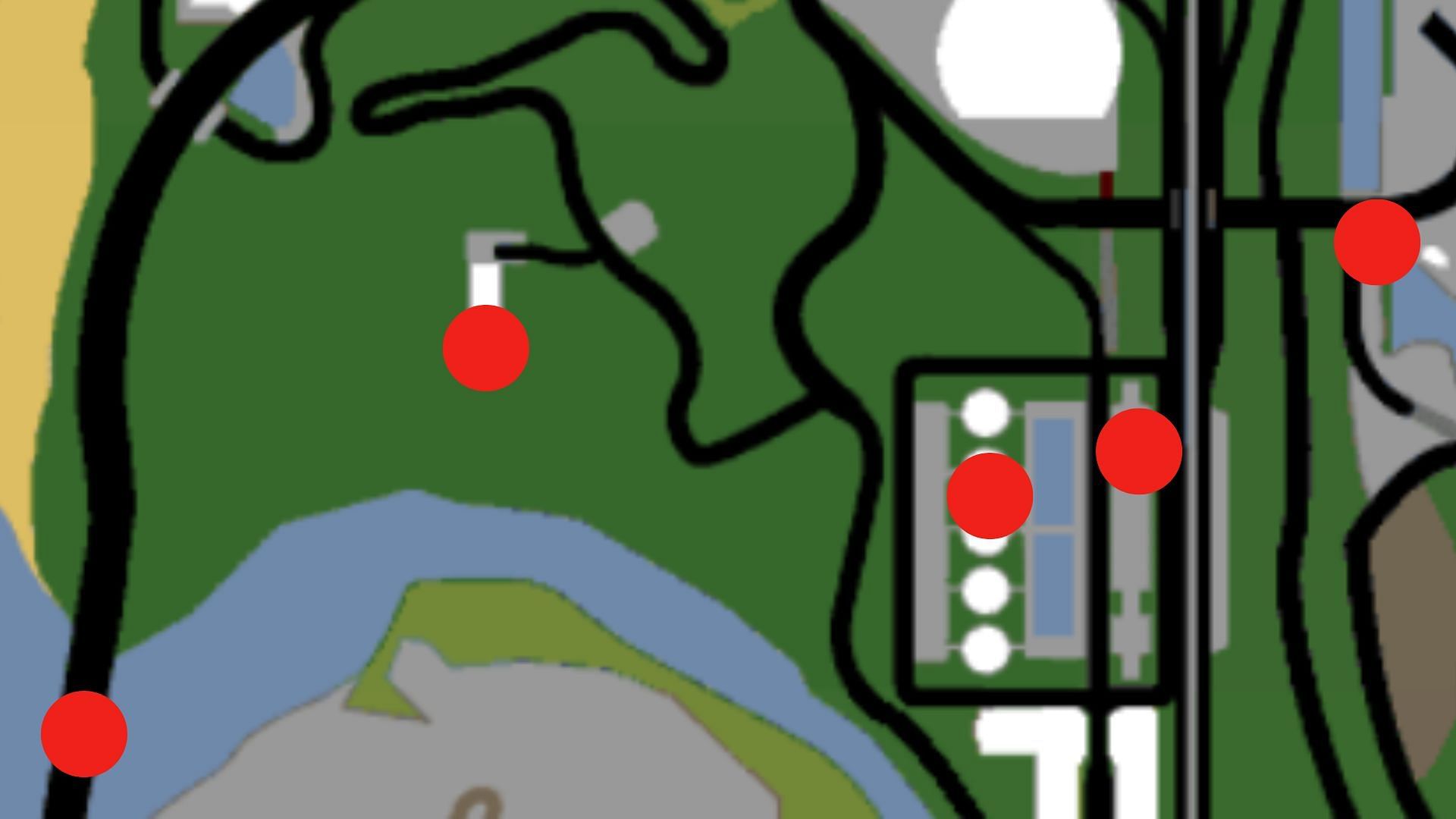 All San Andreas Snapshots locations 3/3 (Image via Rockstar Games || GTA Wiki)