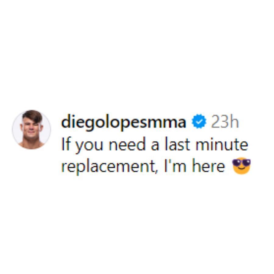 Diego Lopes' comment