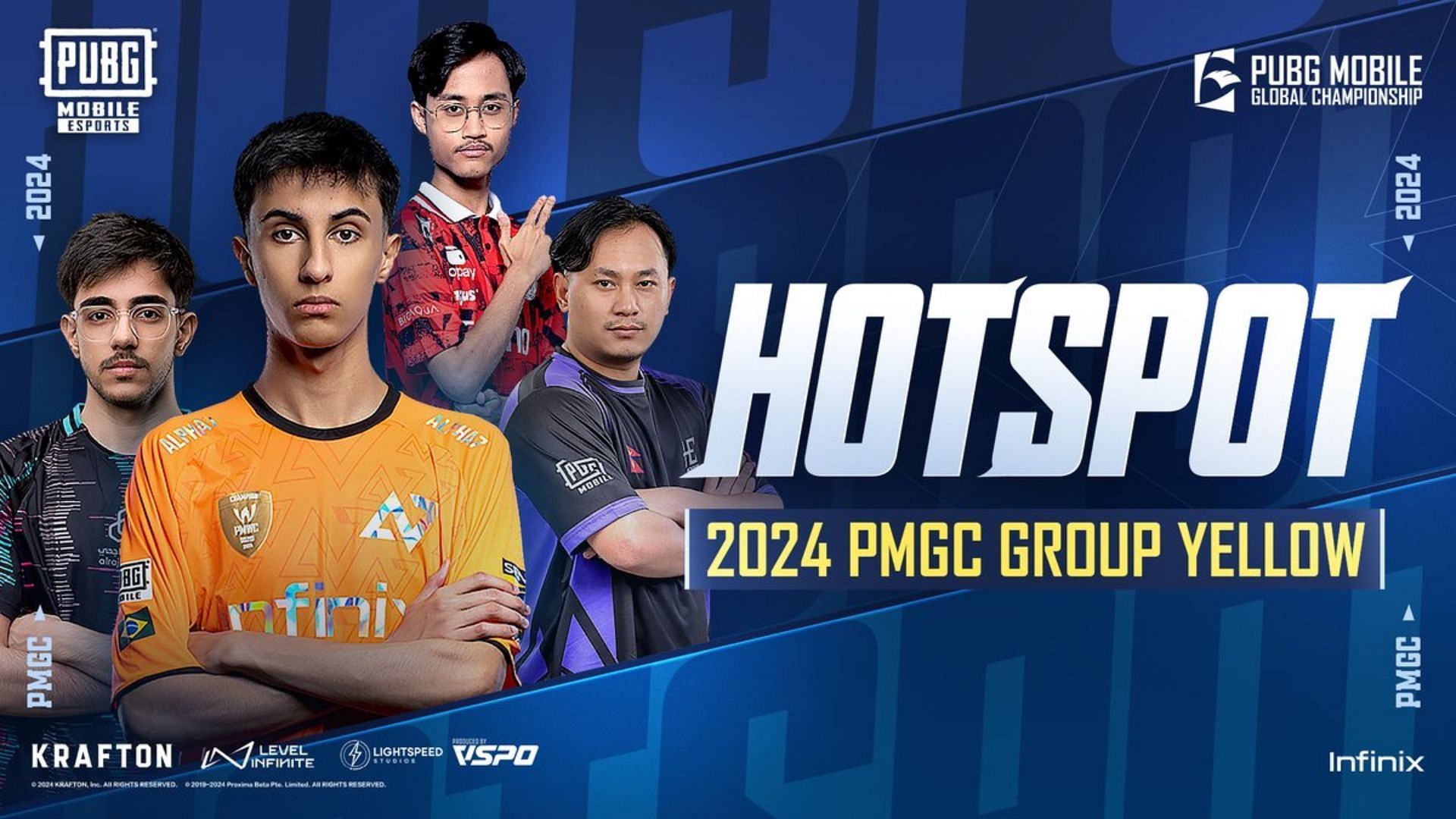 Group Yellow of PMGC 2024 League features 16 teams (Image via Twitter/PUBG Mobile Esports)