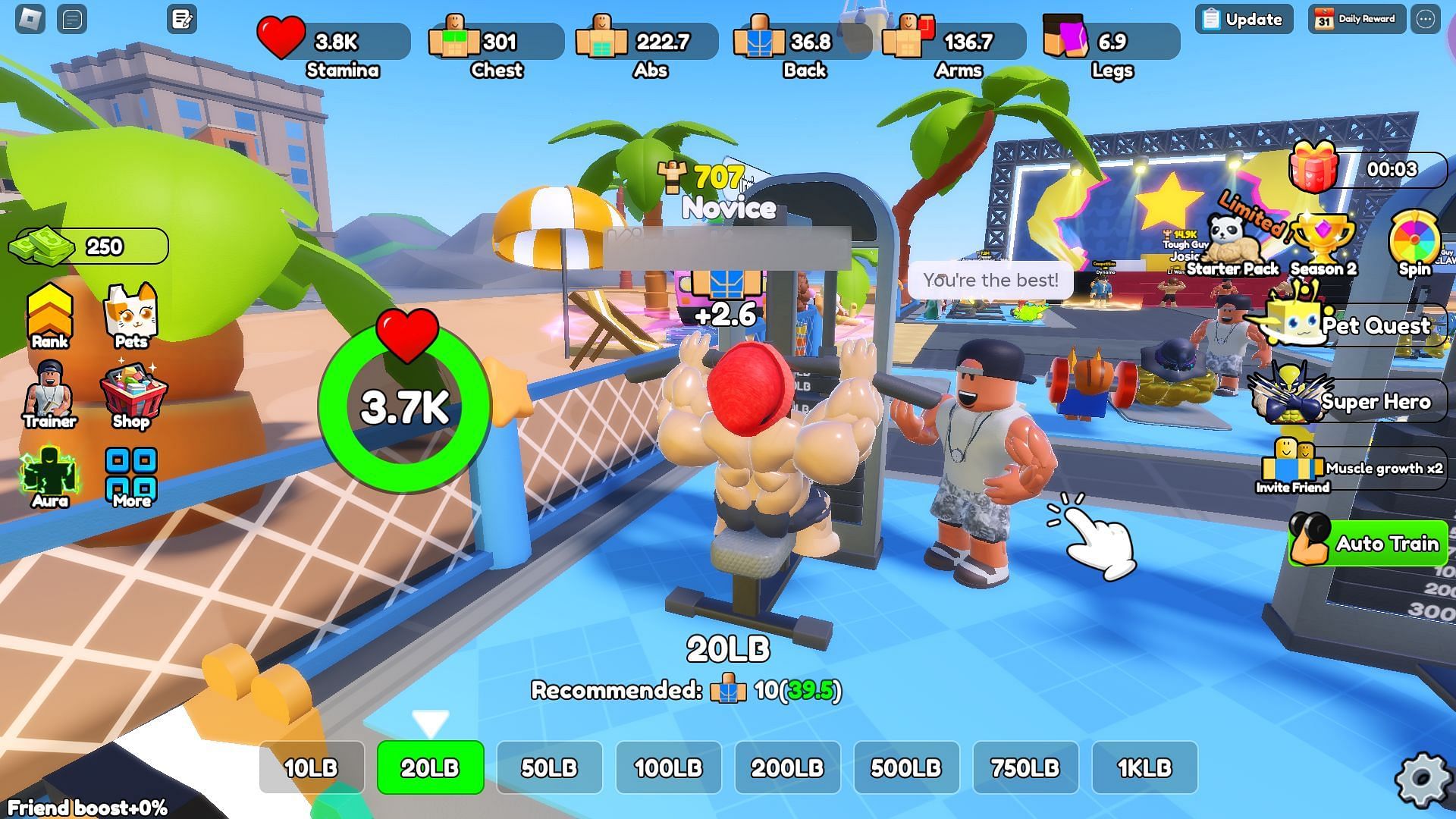 A Trainer&#039;s encouragement (Image via Roblox)