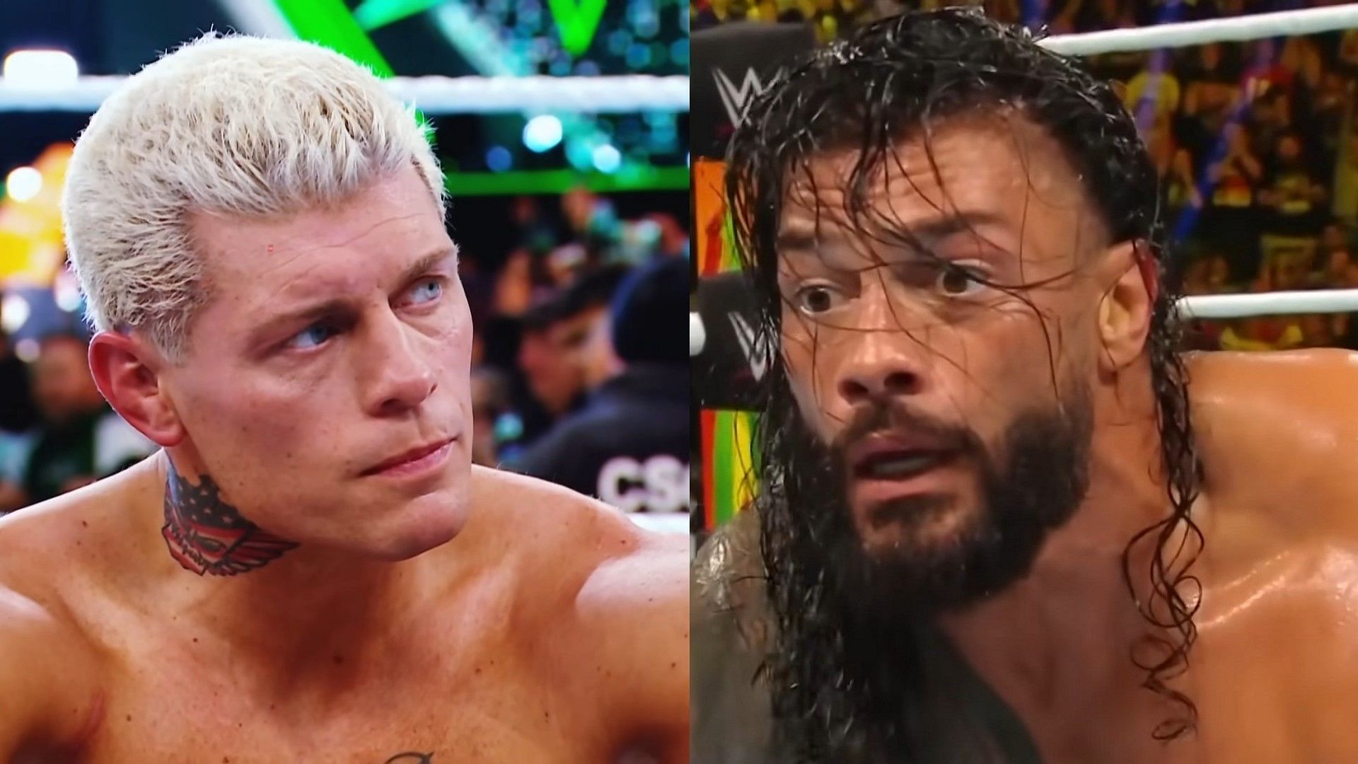 Cody Rhodes (left) &amp; and Roman Reigns (right)  [Image Source: Screenshot from WWE