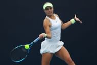 Tomova plays a forehand in the 2024 China Open - Day 5 (Source: Getty)