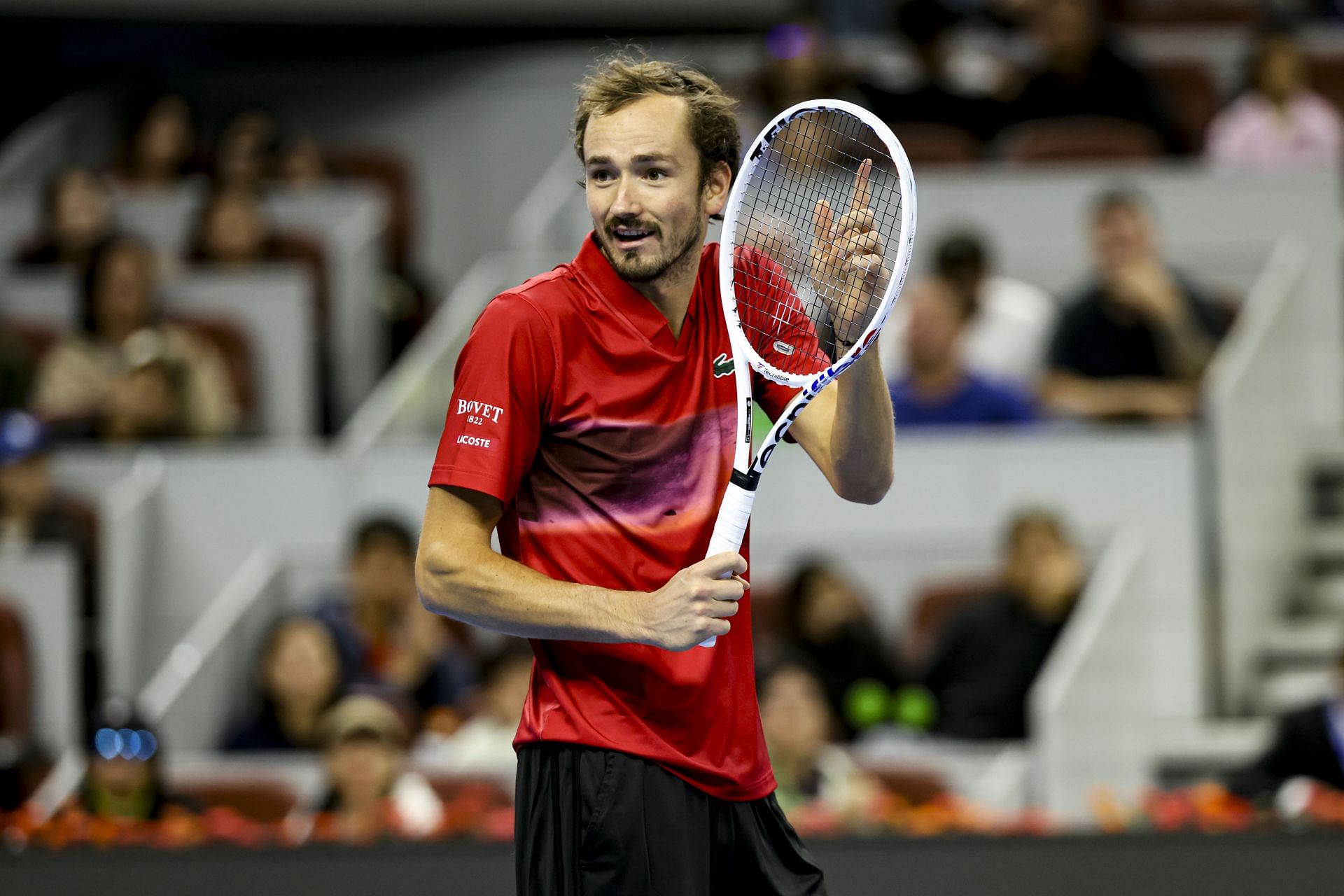 Daniil Medvedev reacts after a point in the 2024 China Open - Source: Getty