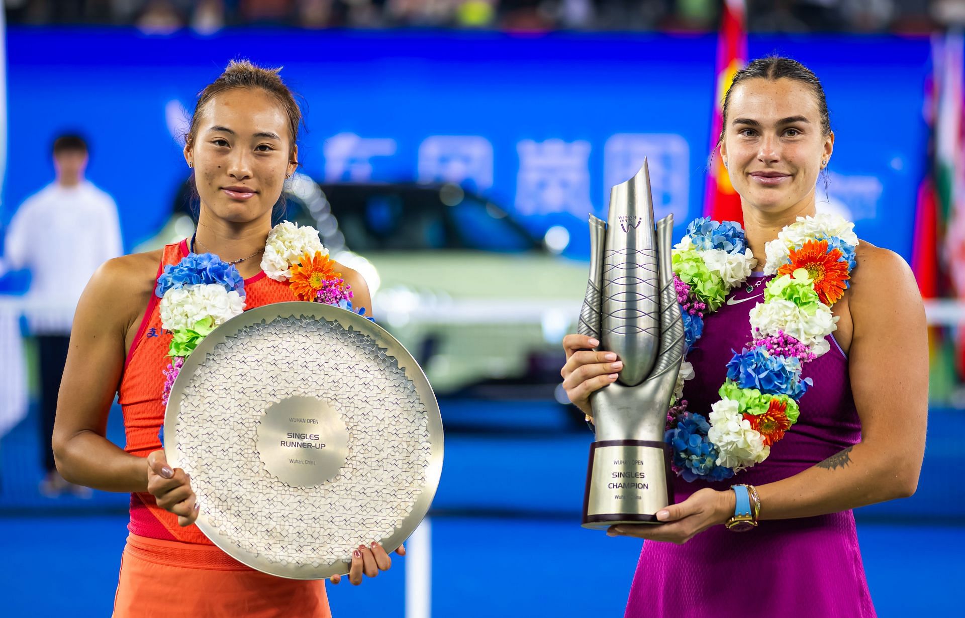 Aryna Sabalenka defeated Zheng Qinwen in the 2024 Wuhan Open final (Source: Getty)