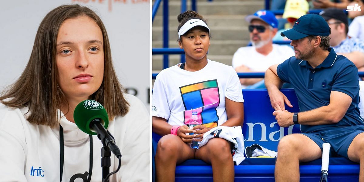 Iga Swiatek (L); Naomi Osaka pictured with ex-coach Wim Fissette (R) - Image Source: Getty