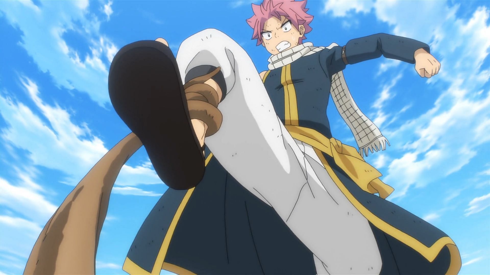 Natsu is pulled into the ground by Aldoron (Image via J.C. Staff)