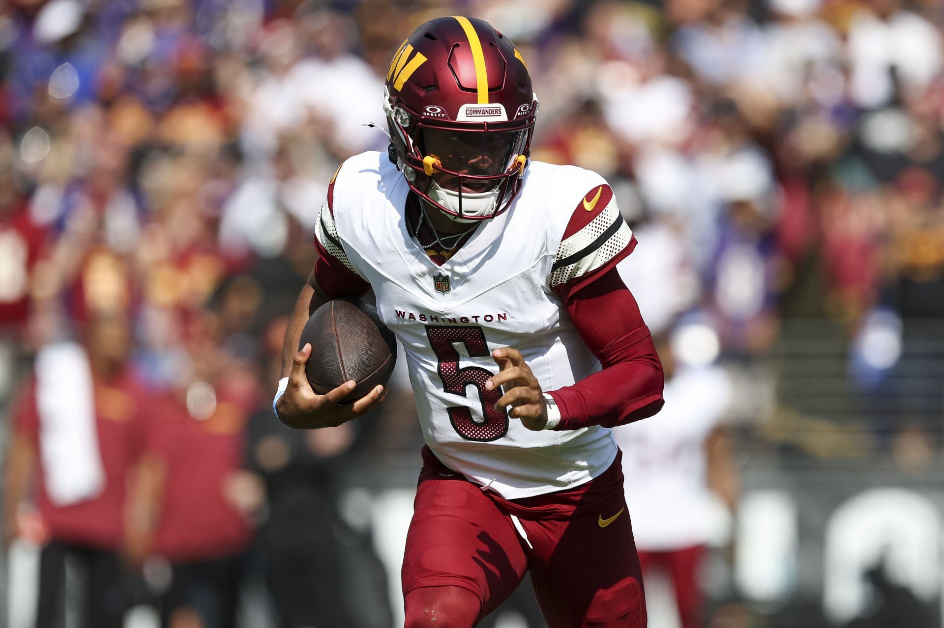 Jayden Daniels during Washington Commanders vs. Baltimore Ravens - Source: Getty