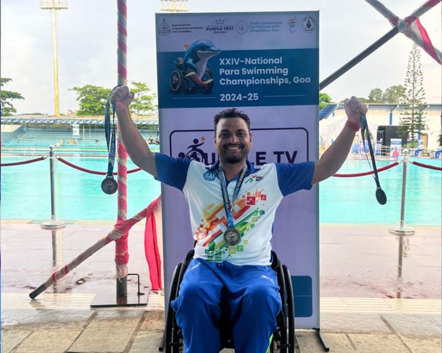 Bihar swimmer Shams Aalam wins three medals at 24th National Para