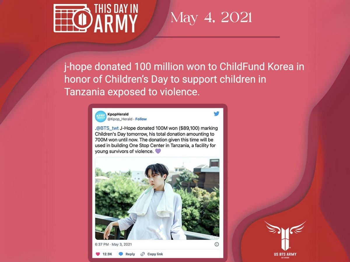 Donation to the ChildFund (Image via X/@USBTSARMY)