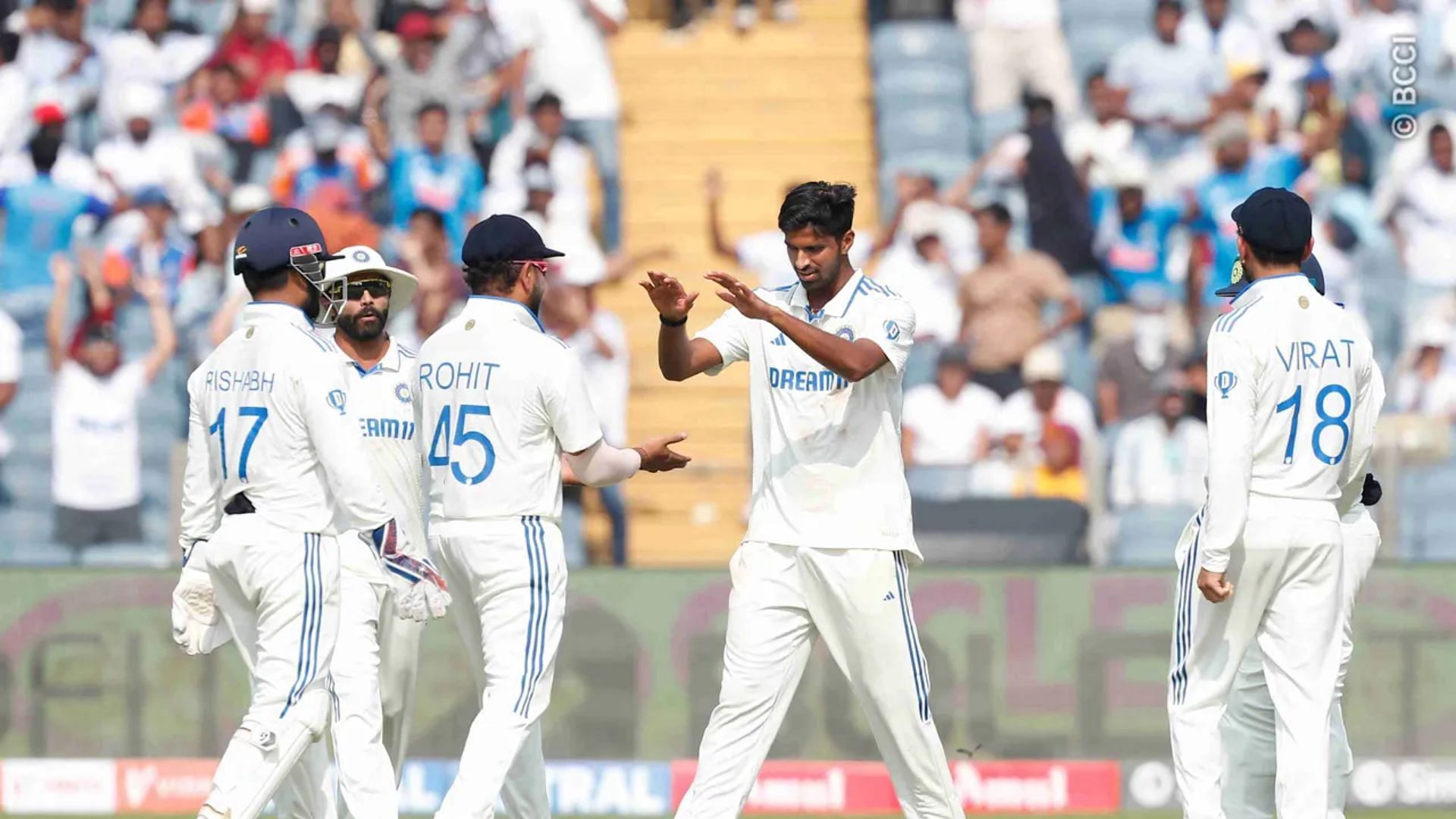 Team India celebrating Latham