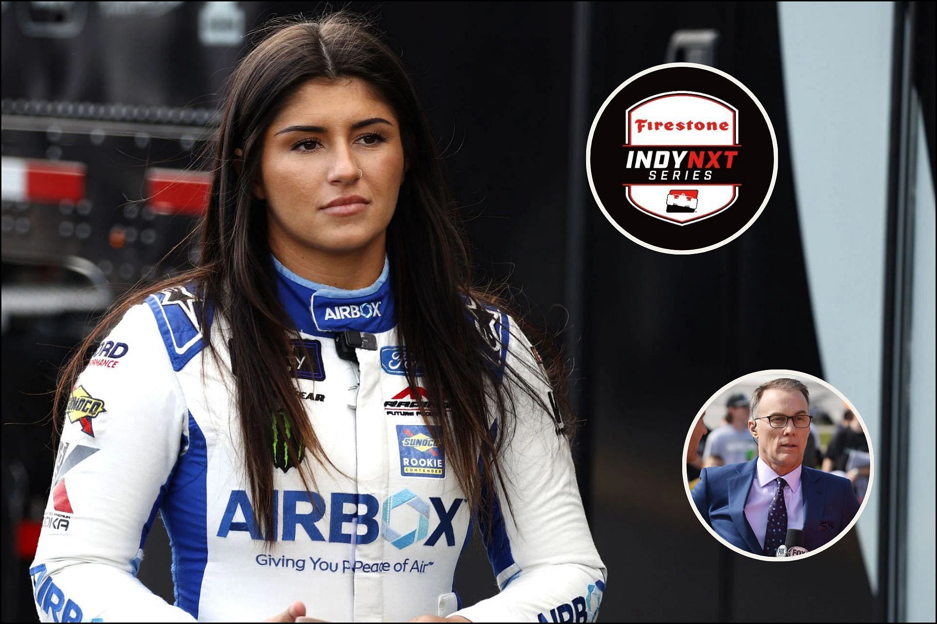 Kevin Harvick expects a &quot;tough transition&quot; for Hailie Deegan to the Indy NXT Series (Images from @INDYNXT on X and Getty Images)