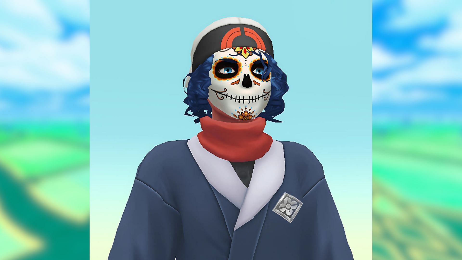 The Día de Muertos Face Paint as seen in the game (Image via The Pokemon Company)