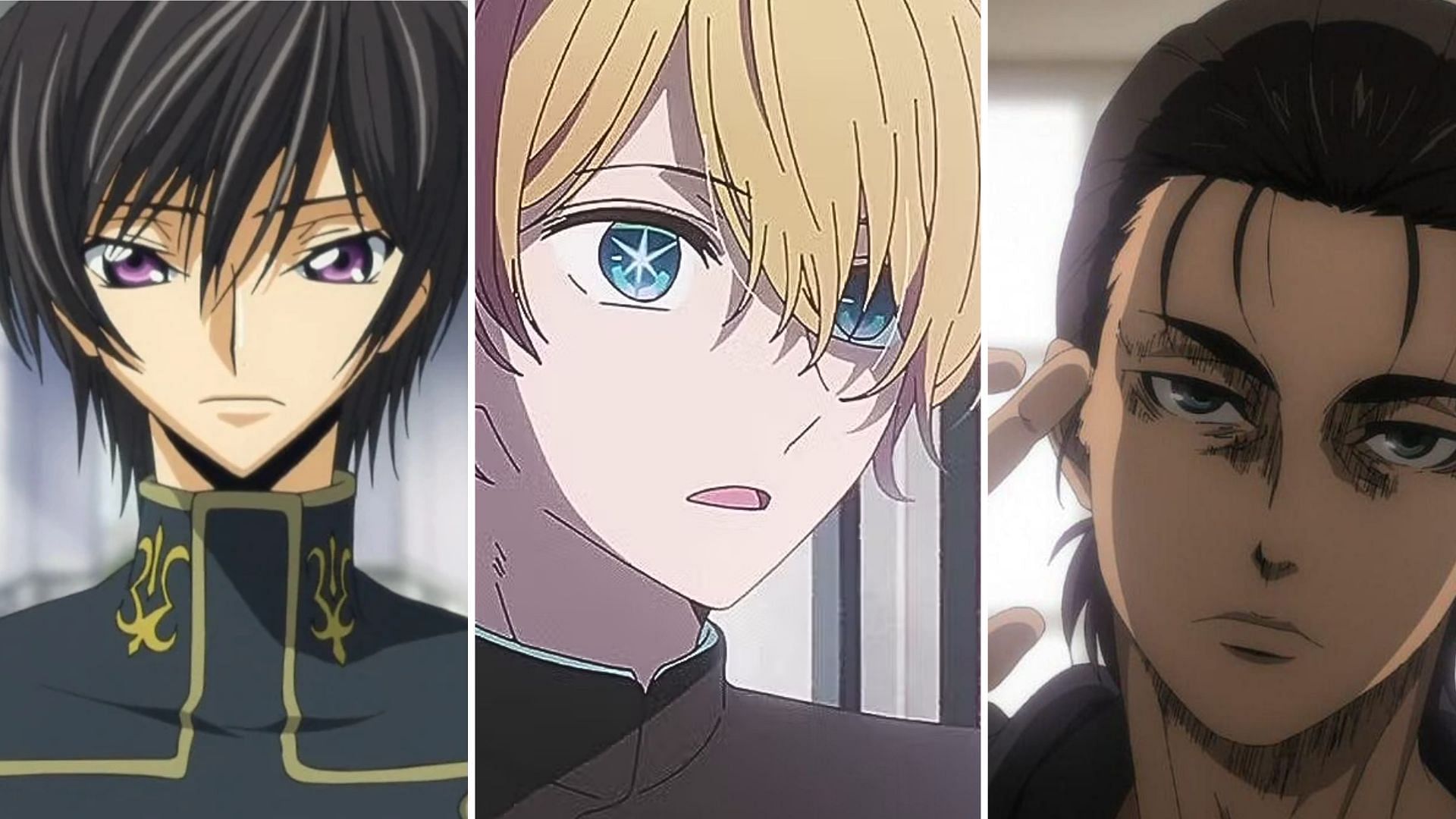 Eren Yeager, Aquamarine Hoshino, Lelouch Lamperouge 