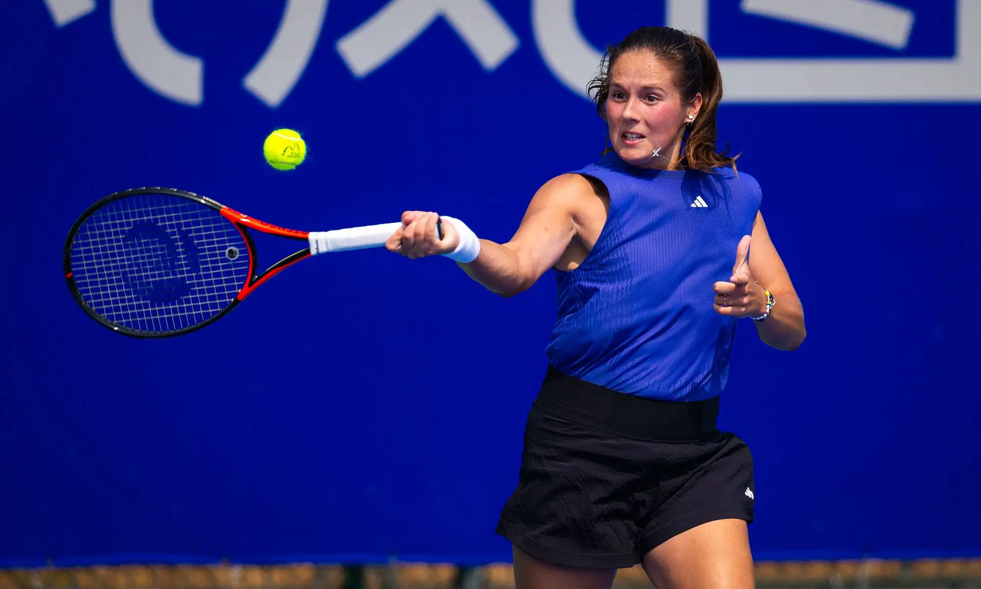Daria Kasatkina hits a forehand in Wuhan | Getty Images
