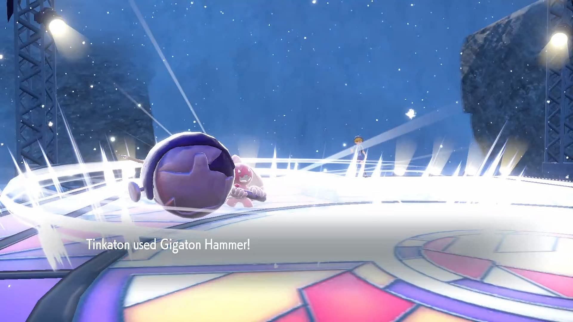 Tinkaton using its signature move, Gigaton Hammer, in Pokemon Scarlet and Violet (Image via The Pokemon Company)