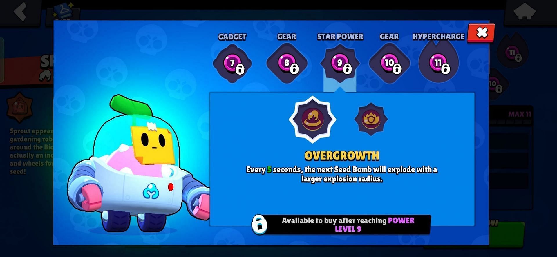 Overgrowth for Sprout build in Brawl Stars (Image via Nuverse)