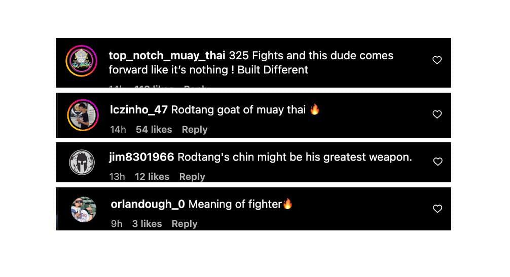 Screenshot of fans&#039; comments. [ONE Championship/Instagram, screenshot]