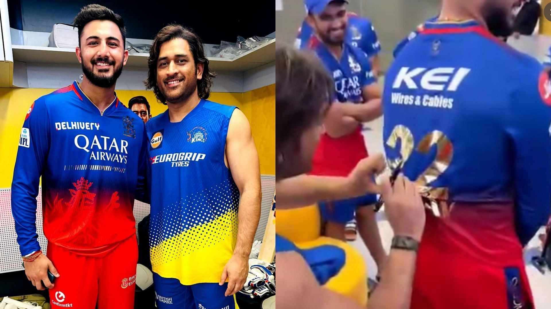 Saurav Chauhan and MS Dhoni (Image: Instagram/saurav.27._)