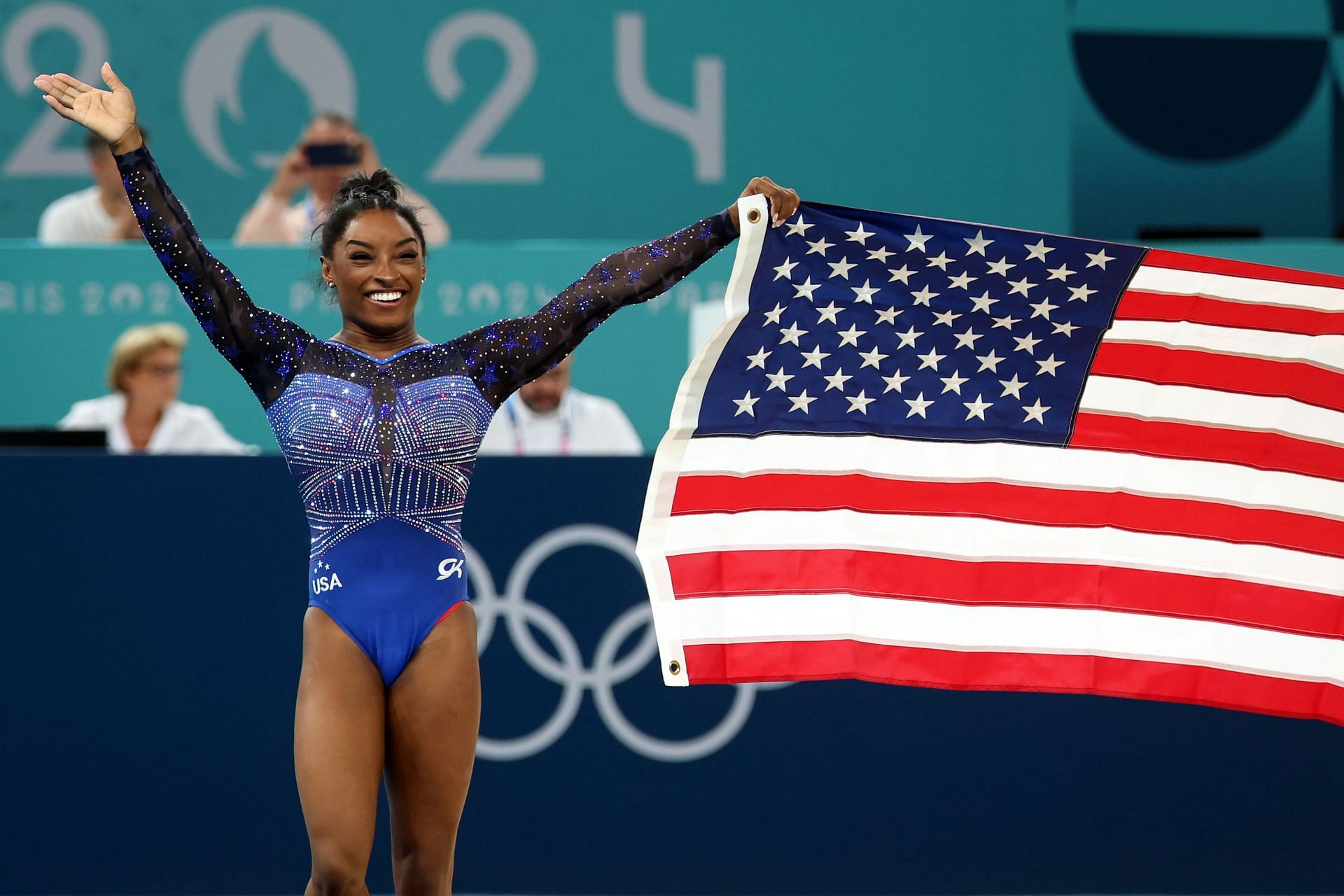 Simone Biles at Paris Olympics 2024. (Photo by Stefan Matzke - sampics/Getty Images)